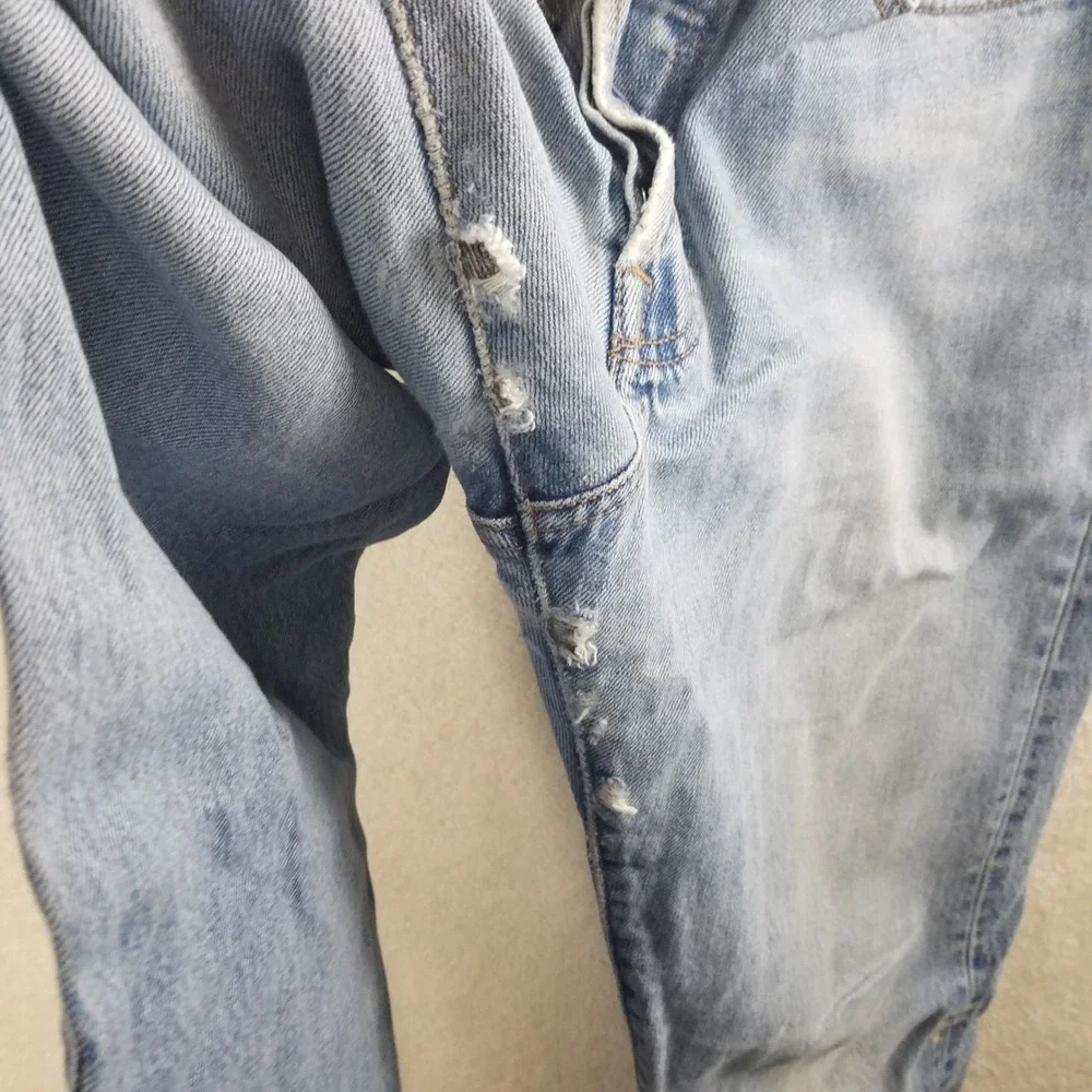 Levi Strauss 501 Jeans Mens Light Wash Button Fly Straight Leg Denim‎ Pants XX